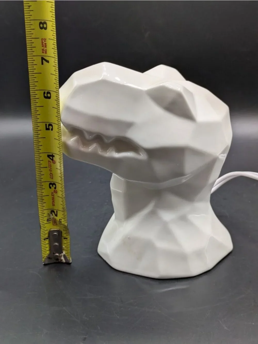 T-Rex Dinosaur Head Night Light Lamp White Ceramic Target 6.5